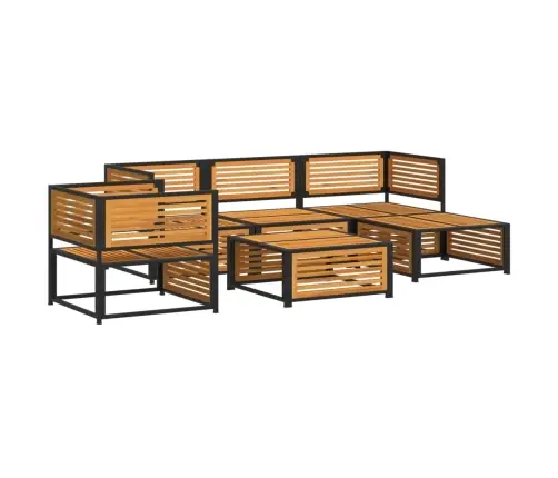 6-Osaline Aiamööbli Komplekt Patjadega, Akaatsiapuit