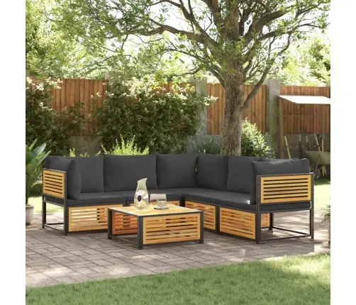 Sodo Sofos Komplektas Su Pagalvėmis, 6 Dalių, Akacijos Masyvas