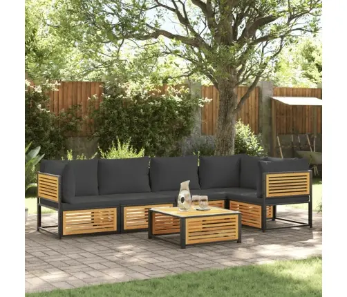 Sodo Sofos Komplektas Su Pagalvėmis, 6 Dalių, Akacijos Masyvas