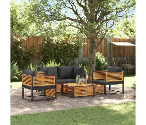 5-Daļīgs Dārza Atpūtas Mēbeļu Komplekts Ar Matračiem, Akācija Vidaxl