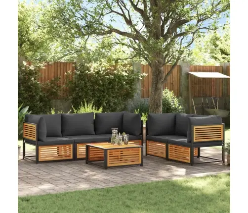 6-Daļīgs Dārza Atpūtas Mēbeļu Komplekts Ar Matračiem, Akācija Vidaxl