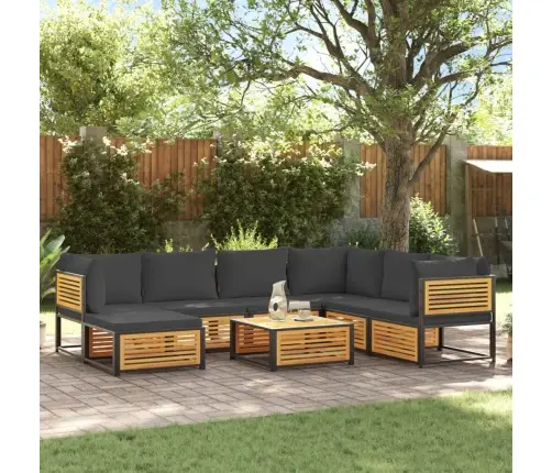 8-Daļīgs Dārza Atpūtas Mēbeļu Komplekts Ar Matračiem, Akācija Vidaxl