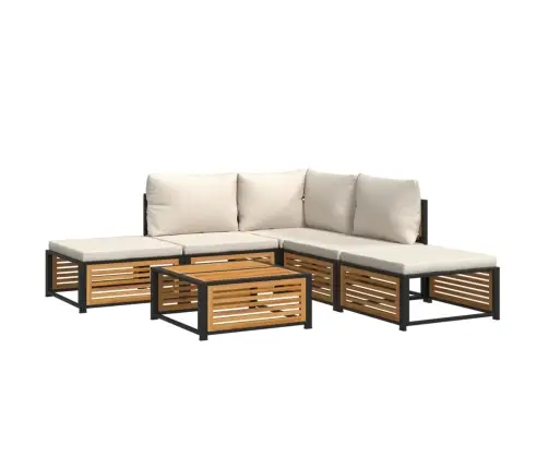 6-Daļīgs Dārza Atpūtas Mēbeļu Komplekts Ar Matračiem, Akācija Vidaxl