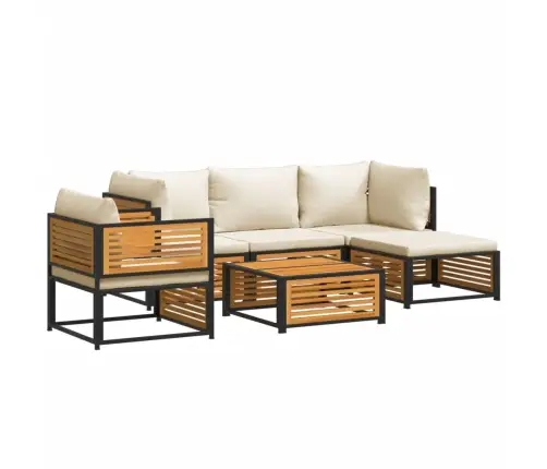 Sodo Sofos Komplektas Su Pagalvėmis, 6 Dalių, Akacijos Masyvas