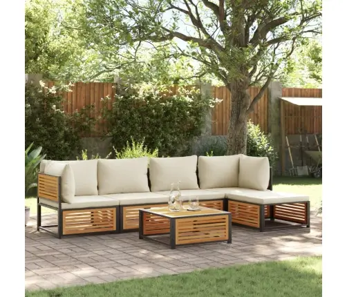 6-Daļīgs Dārza Atpūtas Mēbeļu Komplekts Ar Matračiem, Akācija Vidaxl