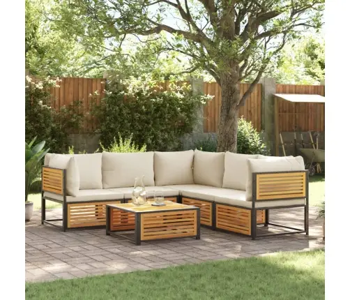 6-Daļīgs Dārza Atpūtas Mēbeļu Komplekts Ar Matračiem, Akācija Vidaxl