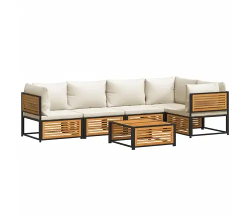 Sodo Sofos Komplektas Su Pagalvėmis, 6 Dalių, Akacijos Masyvas