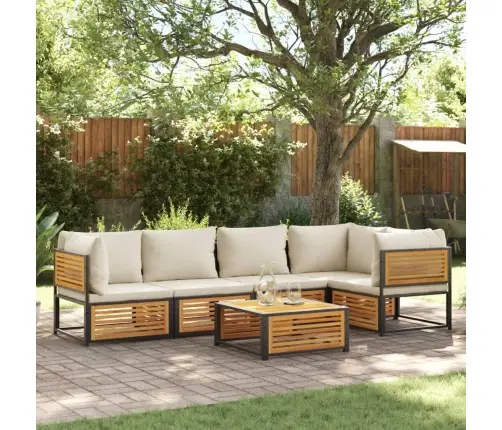 Sodo Sofos Komplektas Su Pagalvėmis, 6 Dalių, Akacijos Masyvas