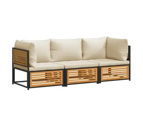 Trīsdaļīgs Dārza Dīvānu Komplekts, Spilveni, Akācijas Masīvkoks Vidaxl