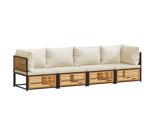 4-Daļīgs Dārza Atpūtas Mēbeļu Komplekts Ar Matračiem, Akācija Vidaxl