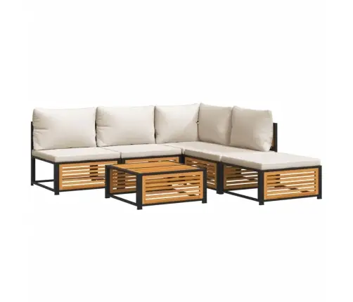 Sodo Sofos Komplektas Su Pagalvėmis, 6 Dalių, Akacijos Masyvas