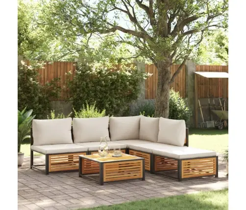 Sodo Sofos Komplektas Su Pagalvėmis, 6 Dalių, Akacijos Masyvas