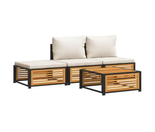 4-Daļīgs Dārza Atpūtas Mēbeļu Komplekts Ar Matračiem, Akācija Vidaxl 4-Daļīgs Dārza Atpūtas Mēbeļu Komplekts Ar Matračiem, Akācija Vidaxl