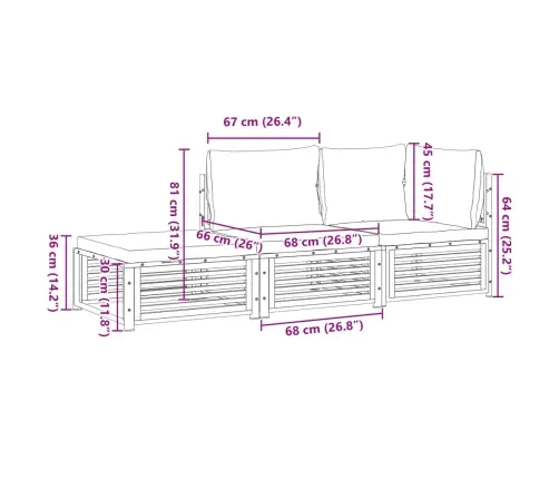 Sodo Komplektas Su Pagalvėlėmis, 3 Dalių, Akacijos Masyvas