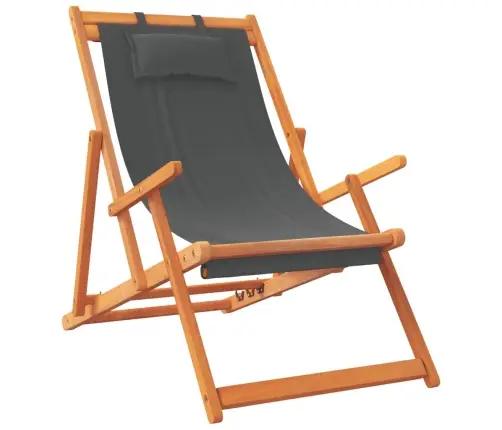 Salokāmi Pludmales Krēsli, 2 Gab., Pelēks Audums Vidaxl