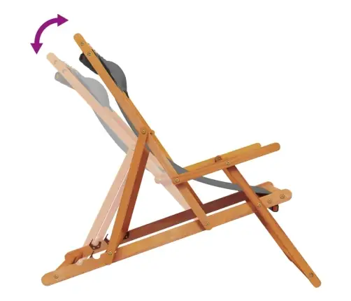 Salokāmi Pludmales Krēsli, 2 Gab., Pelēks Audums Vidaxl