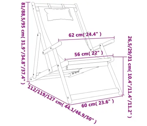 Salokāmi Pludmales Krēsli, 2 Gab., Pelēks Audums Vidaxl