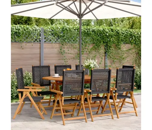 Allalastava Seljatoega Aiatoolid 8 Tk, Must, Polürotang Ja Puit