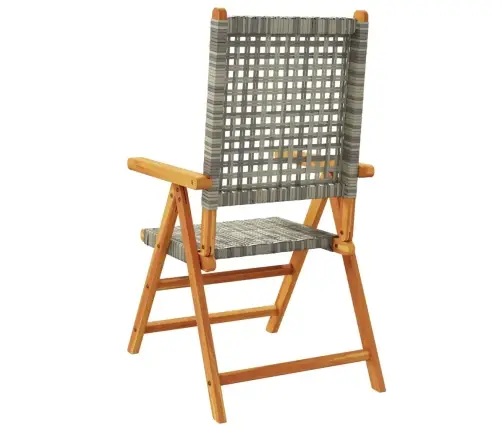 Atgāžami Dārza Krēsli, 8 Gab., Pelēka Pe Rotangpalma, Masīvkoks Vidaxl