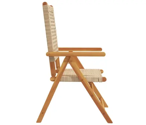 Atgāžami Dārza Krēsli, 8 Gab., Bēša Pe Rotangpalma, Masīvkoks Vidaxl