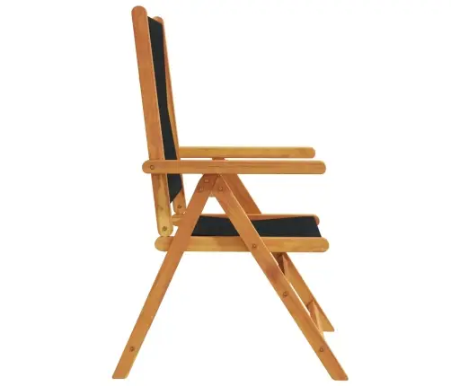 Dārza Krēsli, 4 Gab., Regulējami, Melni, Akācijas Masīvkoks Vidaxl