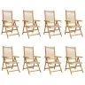 Dārza Krēsli, 8 Gab., Regulējami, Bēši, Akācijas Masīvkoks Vidaxl