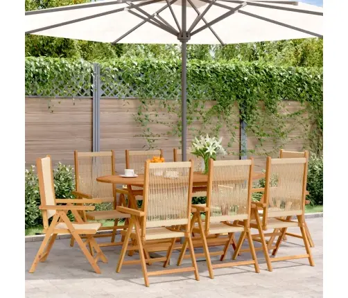 Dārza Krēsli, 8 Gab., Regulējami, Bēši, Akācijas Masīvkoks Vidaxl