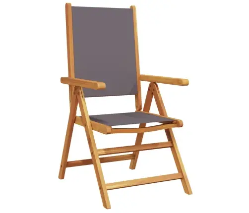 Atlošiamos Sodo Kėdės, 4Vnt., Antracito, Audinys Ir Mediena