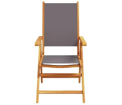 Atlošiamos Sodo Kėdės, 4Vnt., Antracito, Audinys Ir Mediena