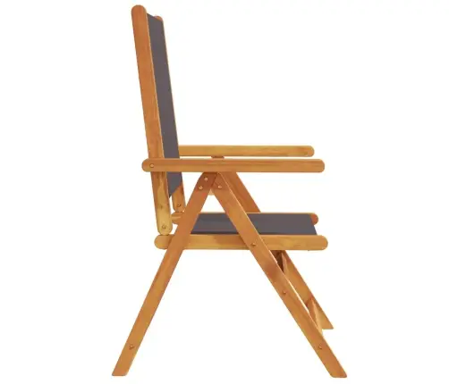 Atlošiamos Sodo Kėdės, 4Vnt., Antracito, Audinys Ir Mediena