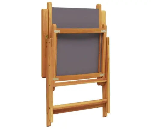 Atlošiamos Sodo Kėdės, 4Vnt., Antracito, Audinys Ir Mediena