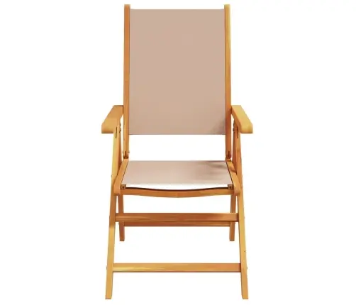 Atgāžami Dārza Krēsli, 4 Gab., Pelēkbrūns, Audums Un Masīvkoks Vidaxl