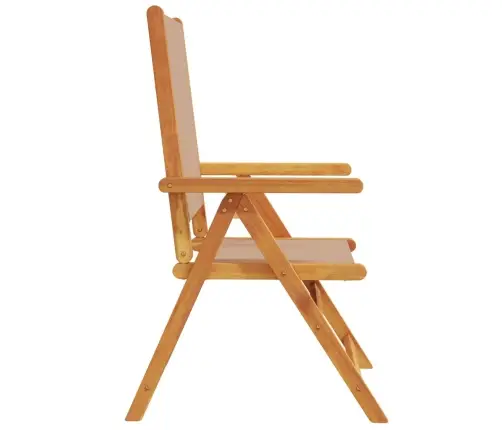 Atgāžami Dārza Krēsli, 4 Gab., Pelēkbrūns, Audums Un Masīvkoks Vidaxl