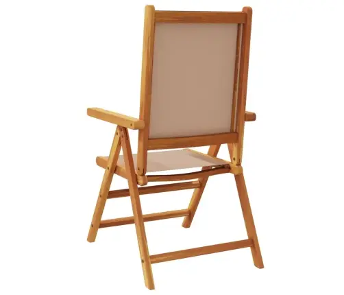 Atgāžami Dārza Krēsli, 4 Gab., Pelēkbrūns, Audums Un Masīvkoks Vidaxl