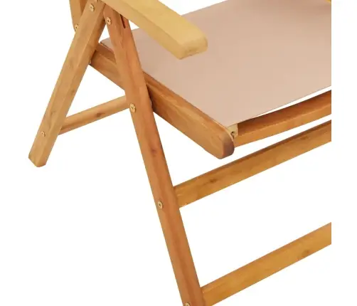 Atgāžami Dārza Krēsli, 6 Gab., Pelēkbrūns, Audums Un Masīvkoks Vidaxl