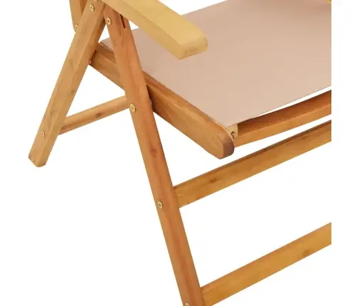 Atgāžami Dārza Krēsli, 8 Gab., Pelēkbrūns, Audums Un Masīvkoks Vidaxl