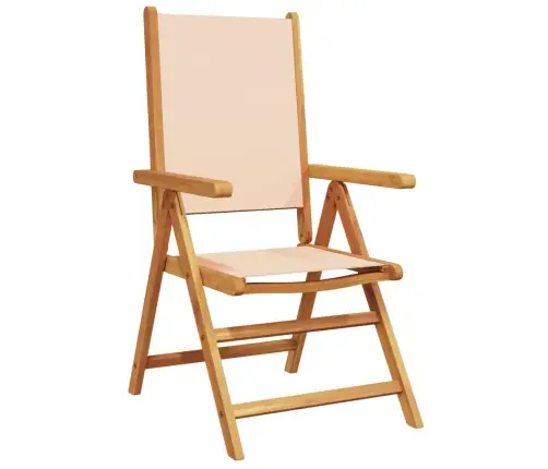 Atlošiamos Sodo Kėdės, 4Vnt., Smėlio, Audinys Ir Mediena