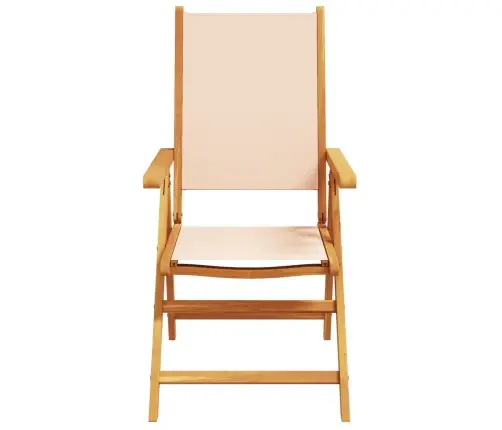 Atlošiamos Sodo Kėdės, 4Vnt., Smėlio, Audinys Ir Mediena