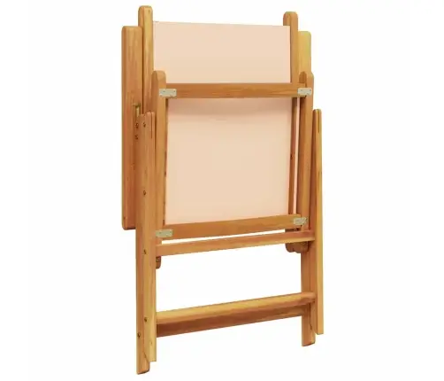 Atlošiamos Sodo Kėdės, 4Vnt., Smėlio, Audinys Ir Mediena