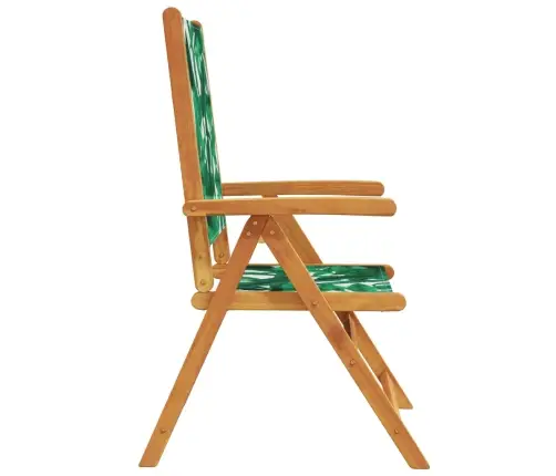 Atgāžami Dārza Krēsli, 4 Gab., Zaļš, Audums Un Masīvkoks Vidaxl