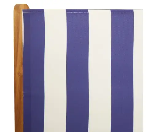 Atlošiamos Sodo Kėdės, 6Vnt., Mėlynos/Baltos, Audinys/Mediena