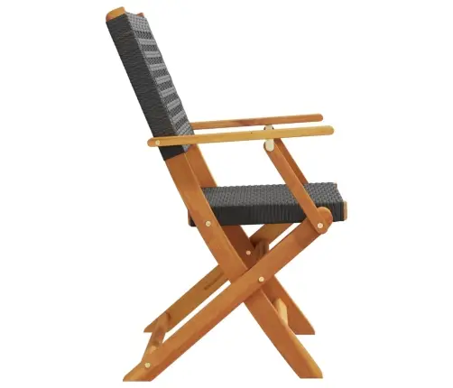 Saliekami Dārza Krēsli, 4 Gab., Melna Pe Rotangpalma, Koks Vidaxl