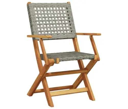 Dārza Krēsli, 6 Gab., Pelēka Pe Rotangpalma, Masīvkoks Vidaxl