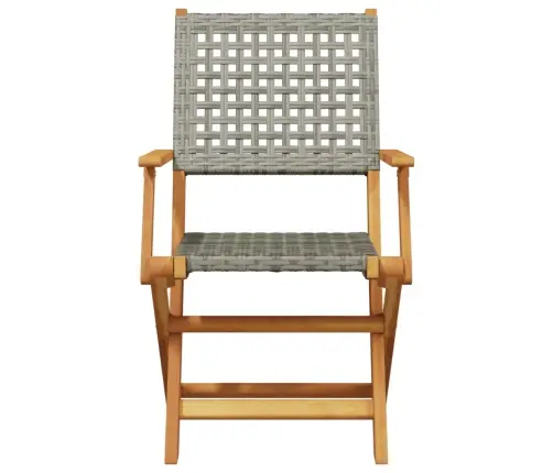 Dārza Krēsli, 6 Gab., Pelēka Pe Rotangpalma, Masīvkoks Vidaxl