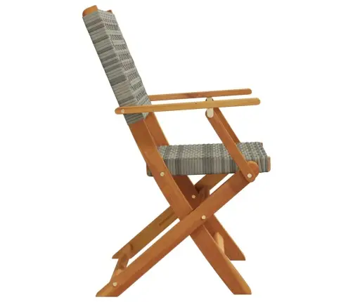 Dārza Krēsli, 6 Gab., Pelēka Pe Rotangpalma, Masīvkoks Vidaxl