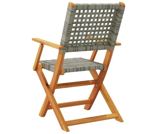 Dārza Krēsli, 6 Gab., Pelēka Pe Rotangpalma, Masīvkoks Vidaxl