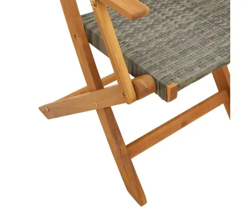 Dārza Krēsli, 6 Gab., Pelēka Pe Rotangpalma, Masīvkoks Vidaxl