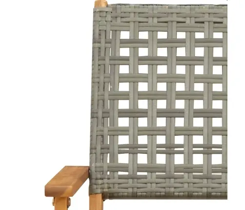 Dārza Krēsli, 6 Gab., Pelēka Pe Rotangpalma, Masīvkoks Vidaxl