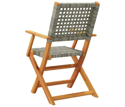 Saliekami Dārza Krēsli, 8 Gab., Pelēka Pe Rotangpalma, Koks Vidaxl