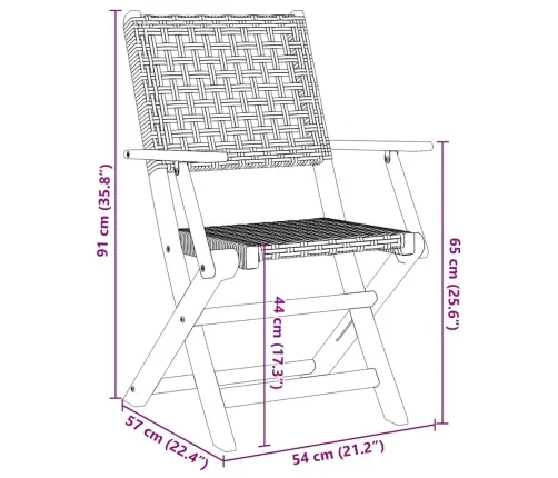 Saliekami Dārza Krēsli, 8 Gab., Pelēka Pe Rotangpalma, Koks Vidaxl